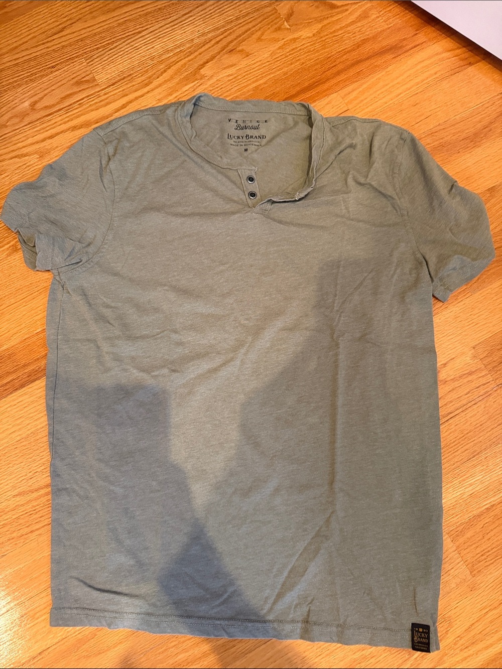 Lucky Brand Short Sleeve Henley in Olive